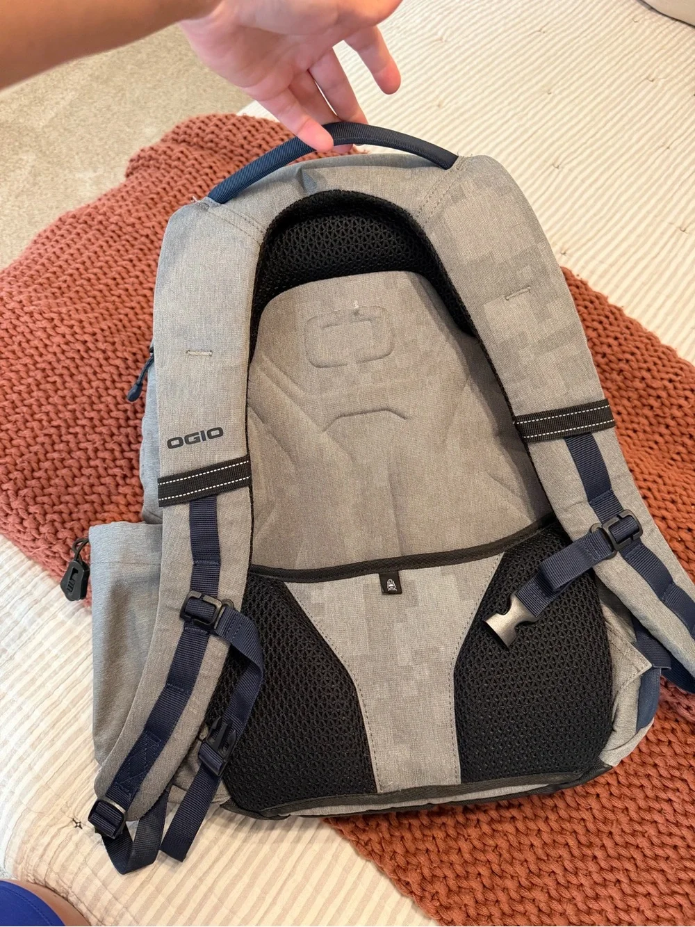 Ogio Grey and Navy Men's Backpack - Durable Everyday Laptop Bag